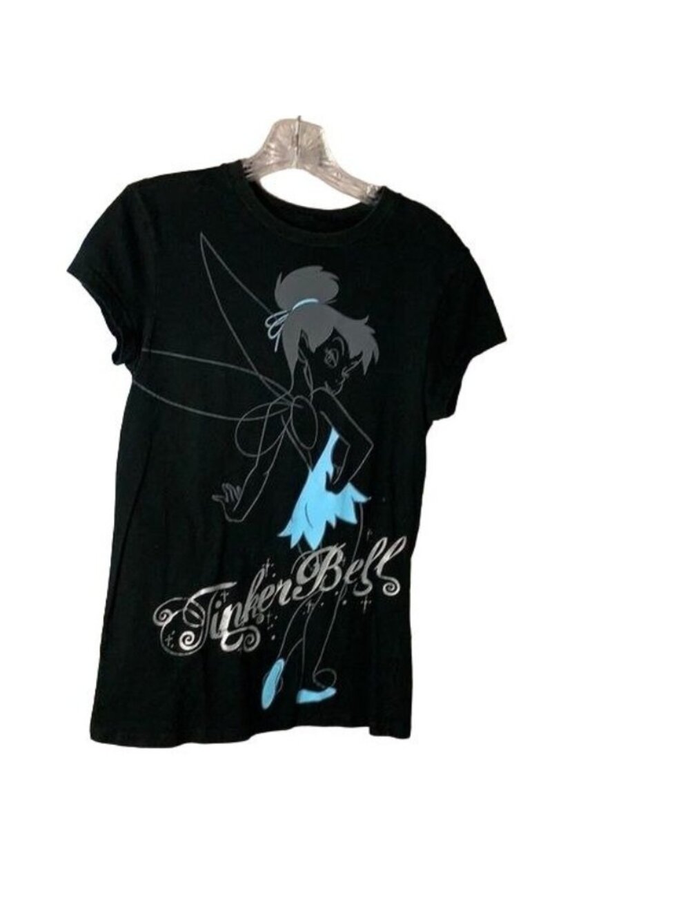 The Wonderland Of Disney Tinker Bell Black Graphic T-Shirt Girls Large (11/13) C